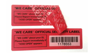 WE CARE Gas Pump Tamper-Evident Label